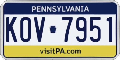 PA license plate KOV7951