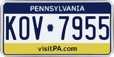 PA license plate KOV7955