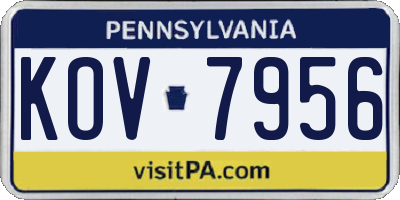 PA license plate KOV7956