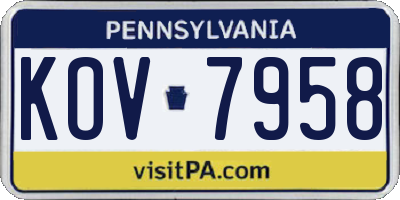 PA license plate KOV7958