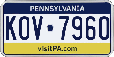 PA license plate KOV7960
