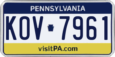 PA license plate KOV7961