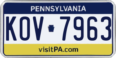 PA license plate KOV7963