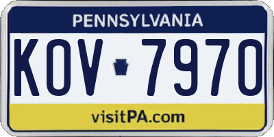 PA license plate KOV7970