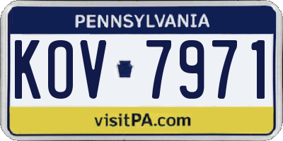 PA license plate KOV7971