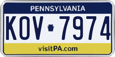 PA license plate KOV7974