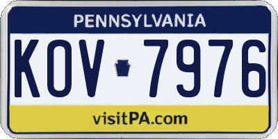 PA license plate KOV7976
