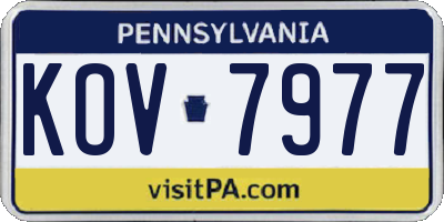 PA license plate KOV7977