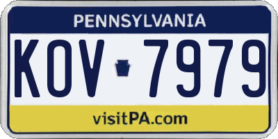 PA license plate KOV7979