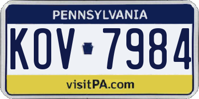 PA license plate KOV7984