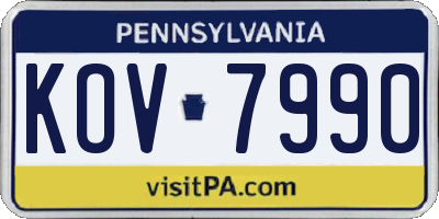 PA license plate KOV7990