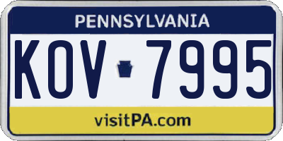PA license plate KOV7995