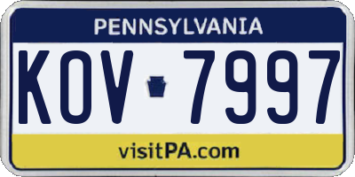 PA license plate KOV7997
