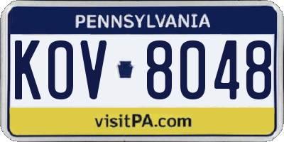 PA license plate KOV8048