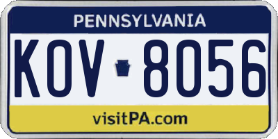 PA license plate KOV8056