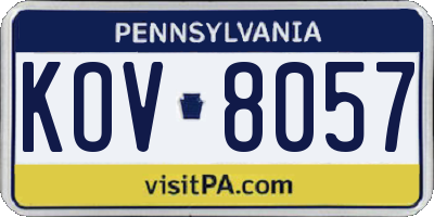 PA license plate KOV8057