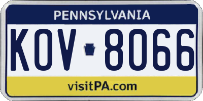 PA license plate KOV8066