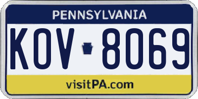 PA license plate KOV8069