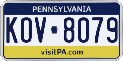 PA license plate KOV8079