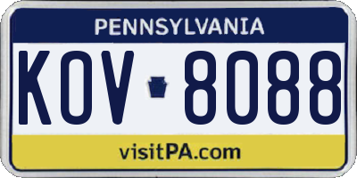 PA license plate KOV8088