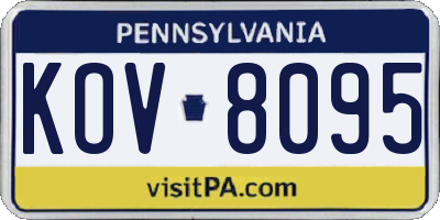 PA license plate KOV8095