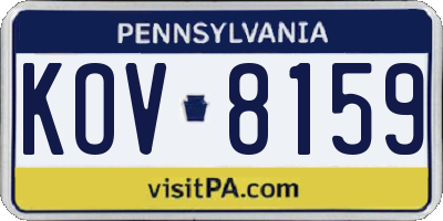 PA license plate KOV8159