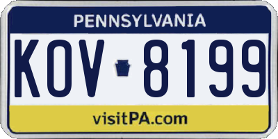 PA license plate KOV8199