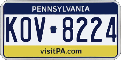 PA license plate KOV8224