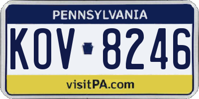 PA license plate KOV8246