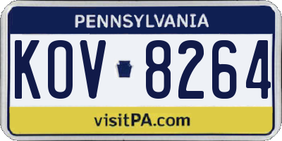 PA license plate KOV8264