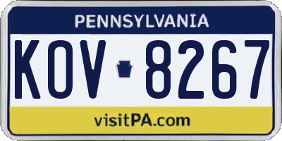 PA license plate KOV8267
