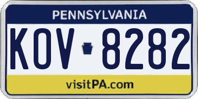 PA license plate KOV8282