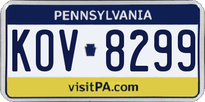 PA license plate KOV8299