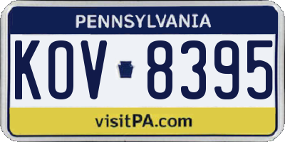 PA license plate KOV8395
