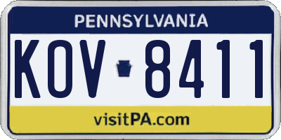 PA license plate KOV8411