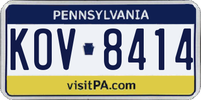 PA license plate KOV8414
