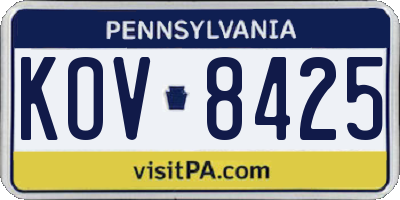 PA license plate KOV8425