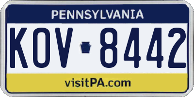 PA license plate KOV8442