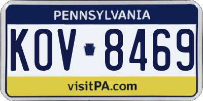 PA license plate KOV8469