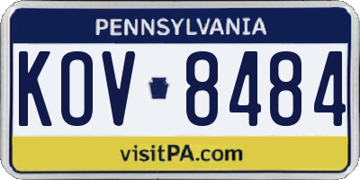 PA license plate KOV8484