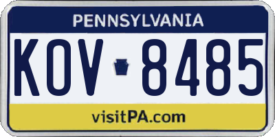 PA license plate KOV8485