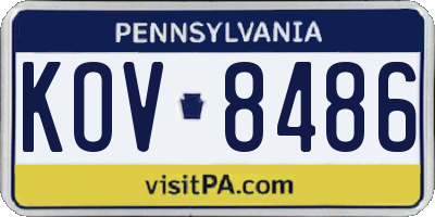 PA license plate KOV8486