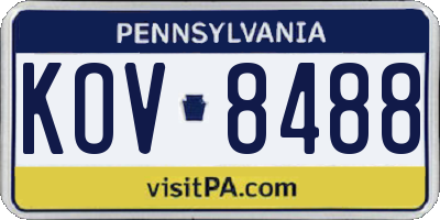 PA license plate KOV8488