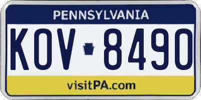 PA license plate KOV8490