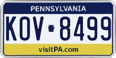 PA license plate KOV8499