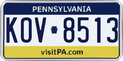 PA license plate KOV8513