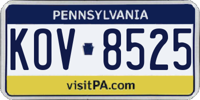 PA license plate KOV8525