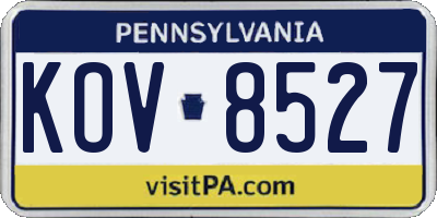 PA license plate KOV8527