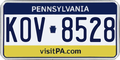 PA license plate KOV8528