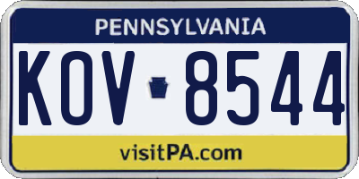 PA license plate KOV8544